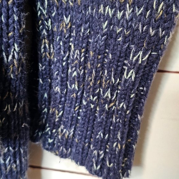 Anthropologie Yellow Bird Blue Draped Wrap Sunday Sweater - Picture 8 of 12